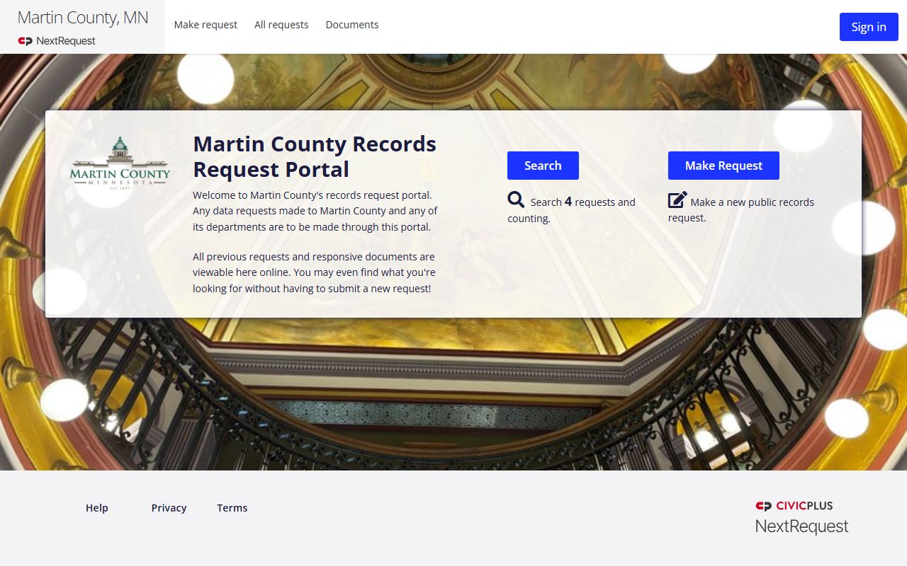 Martin County Court Administration public records request portal