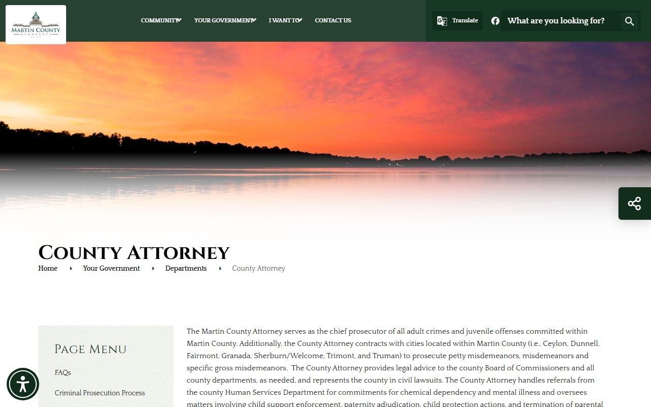 Martin County criminal court records County Attorney office