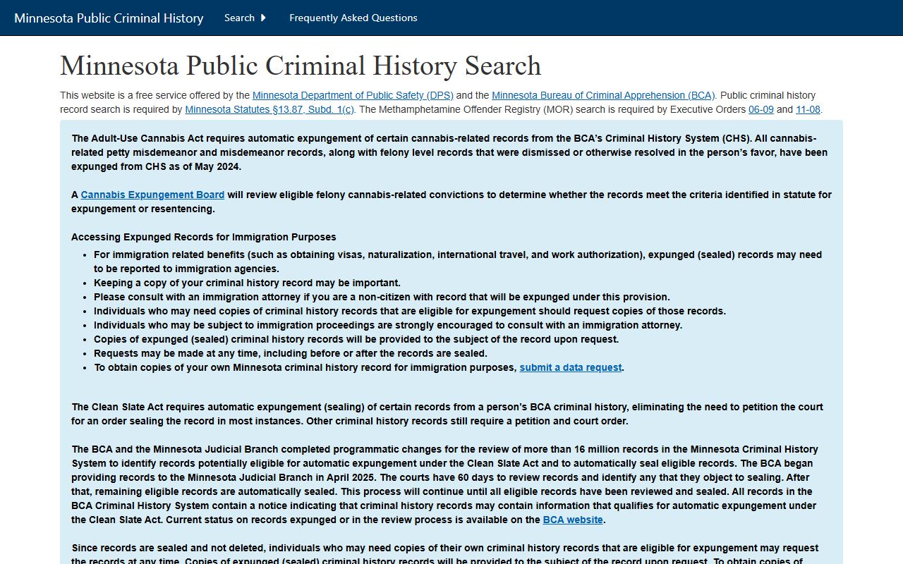 Martin County criminal court records Minnesota BCA criminal history search