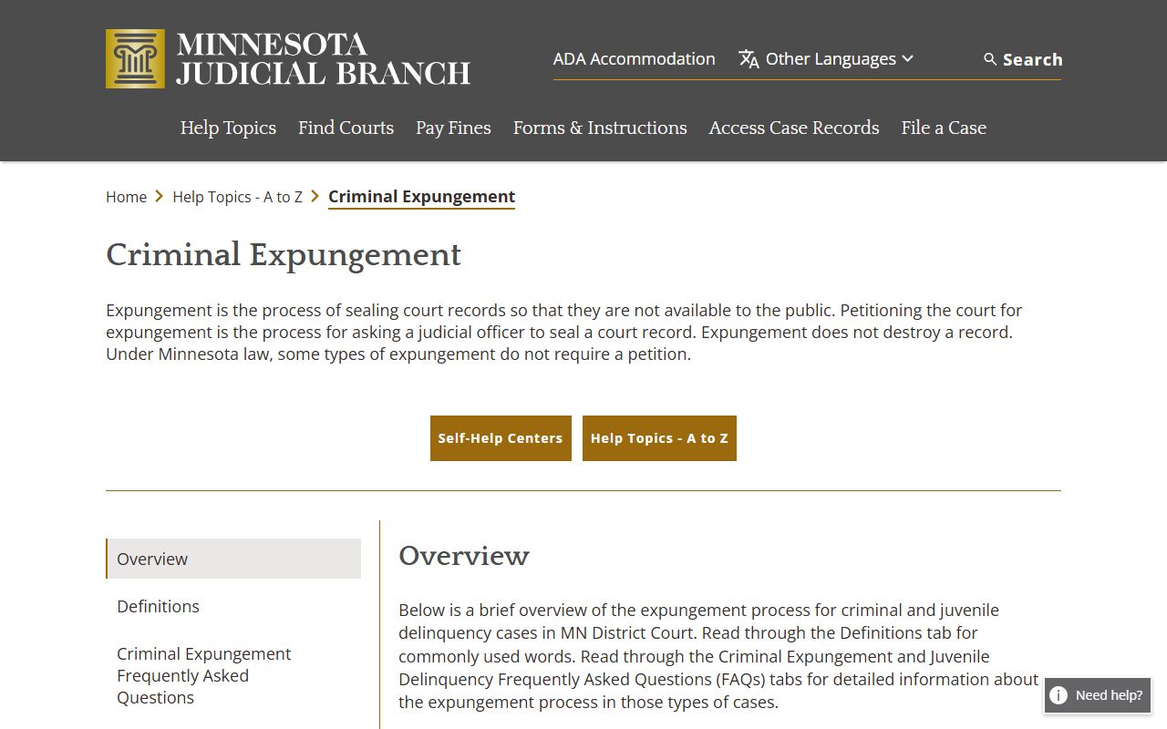 Martin County criminal court records criminal expungement help