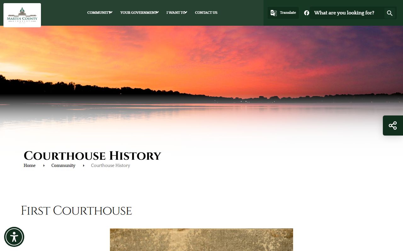 Martin County District Court courthouse history records