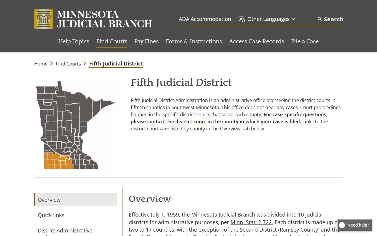 Martin County Court records Fifth Judicial District