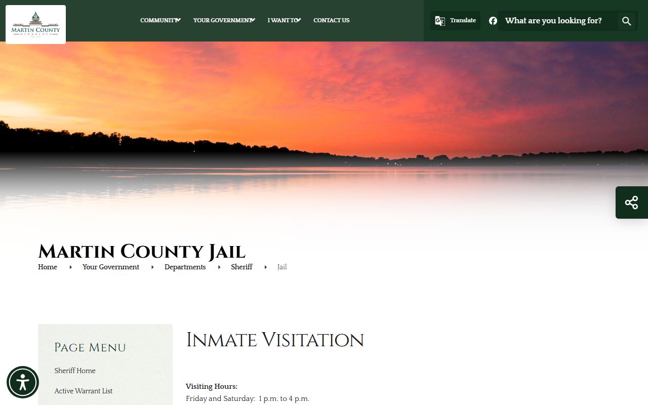 Martin County inmate records jail page